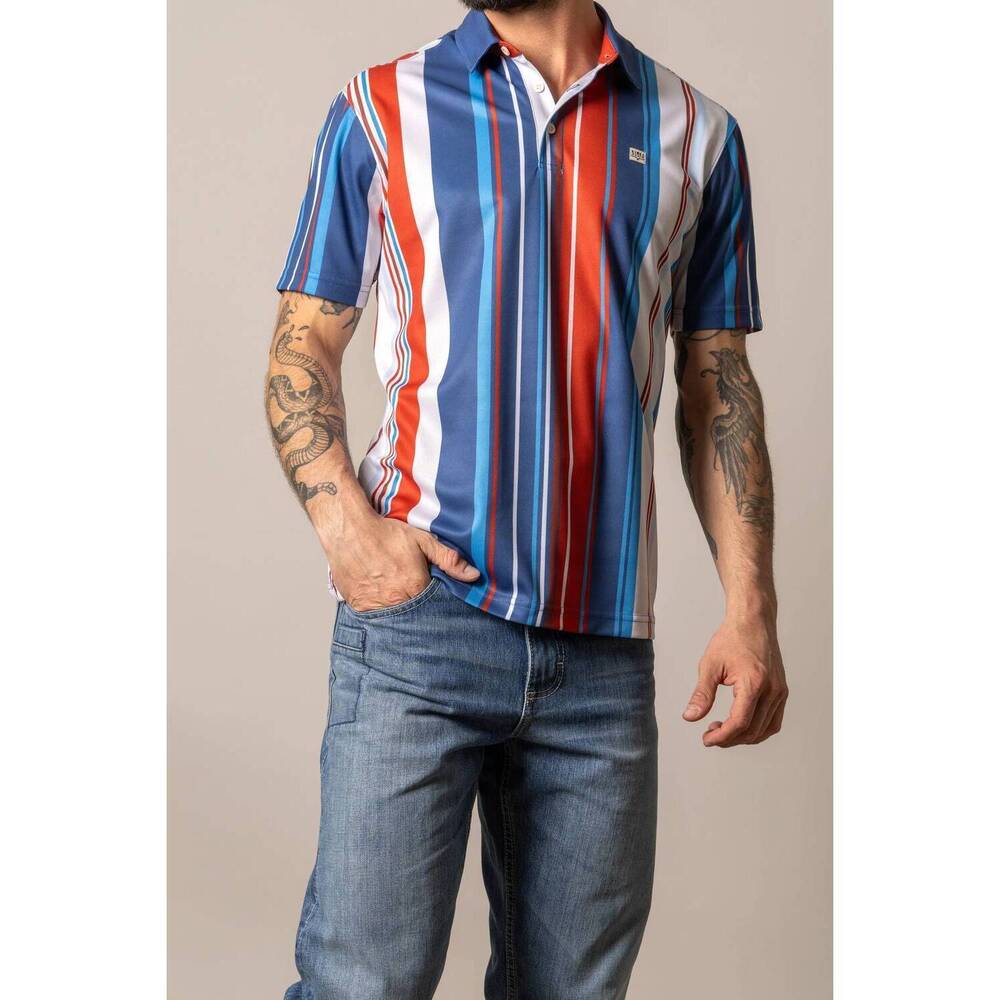 NEW KIMES RANCH rein short-sleeve polo in blue